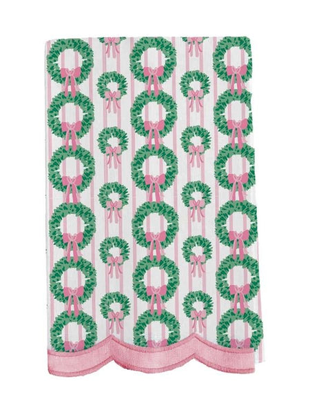 Rosy Wreaths Tea Towel