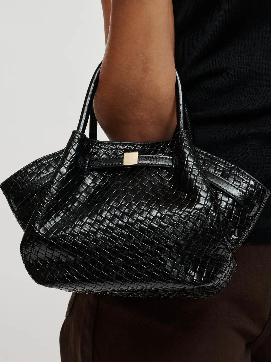 Selena Embossed Woven Tote Bag
