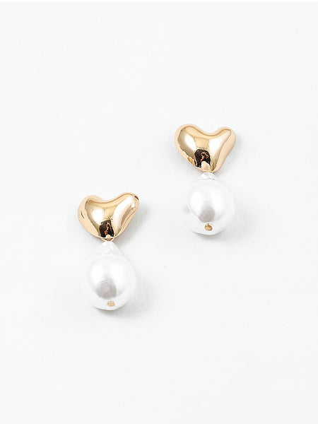 Love Pearl Drop Earring