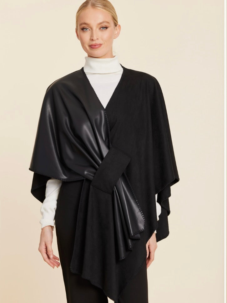 Vegan Leather & Faux Suede Tonal Whipstitch Wrap