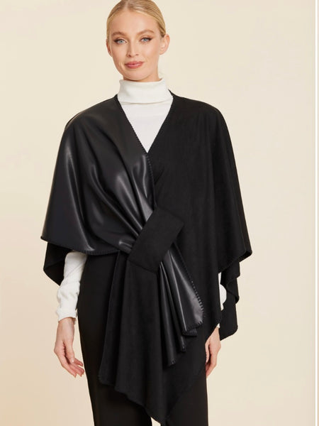Vegan Leather & Faux Suede Tonal Whipstitch Wrap