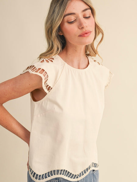 Embroidered Cut Out Top
