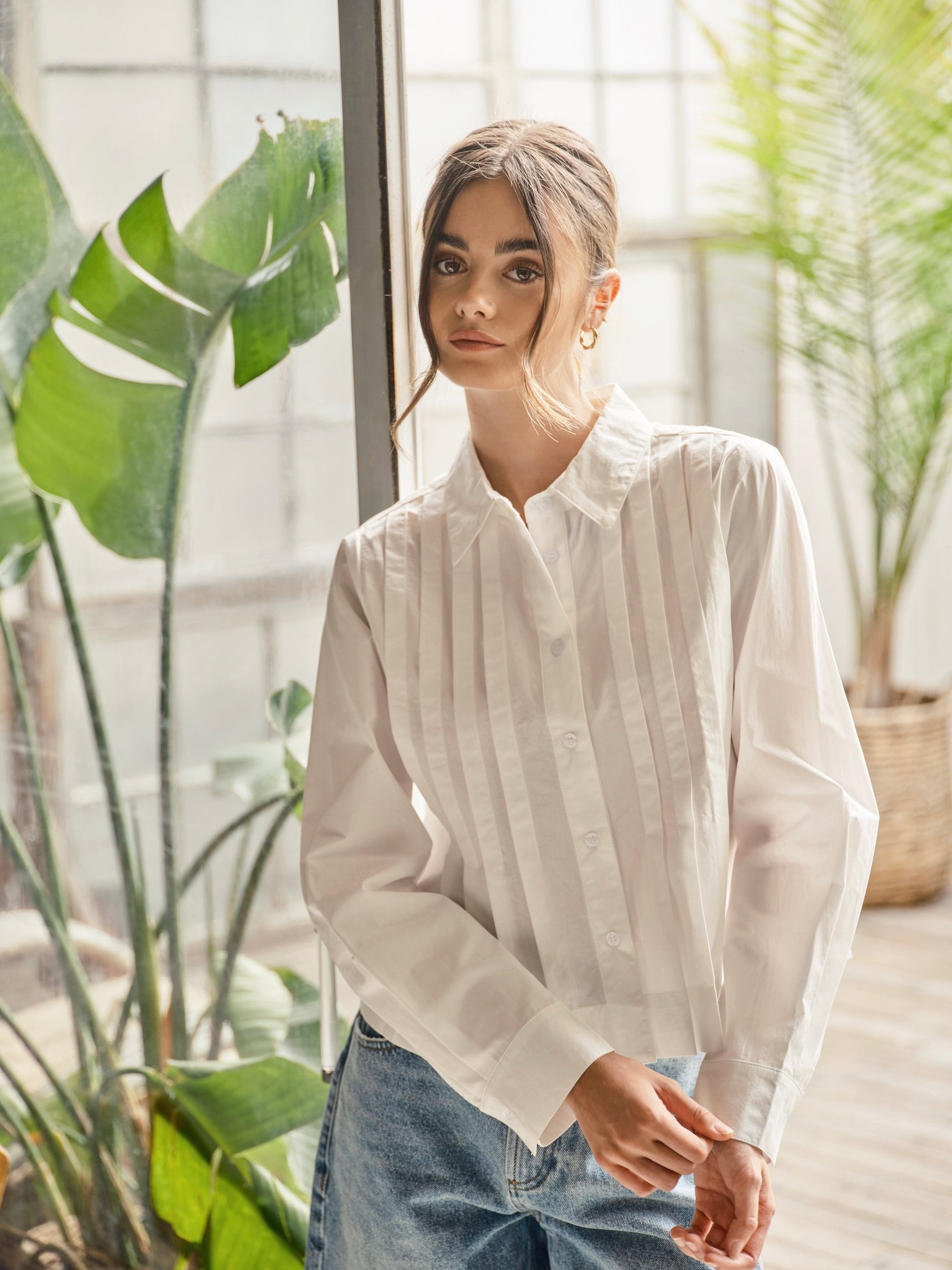 Pleated Cotton Shirt