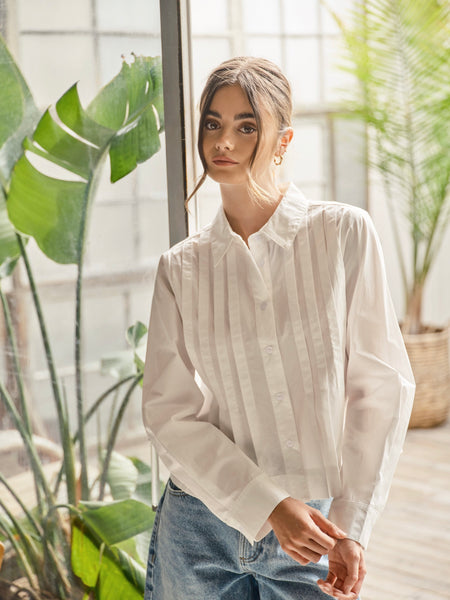 Pleated Cotton Shirt