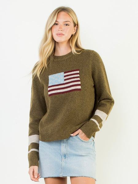 Knit Flag Detailed Sweater