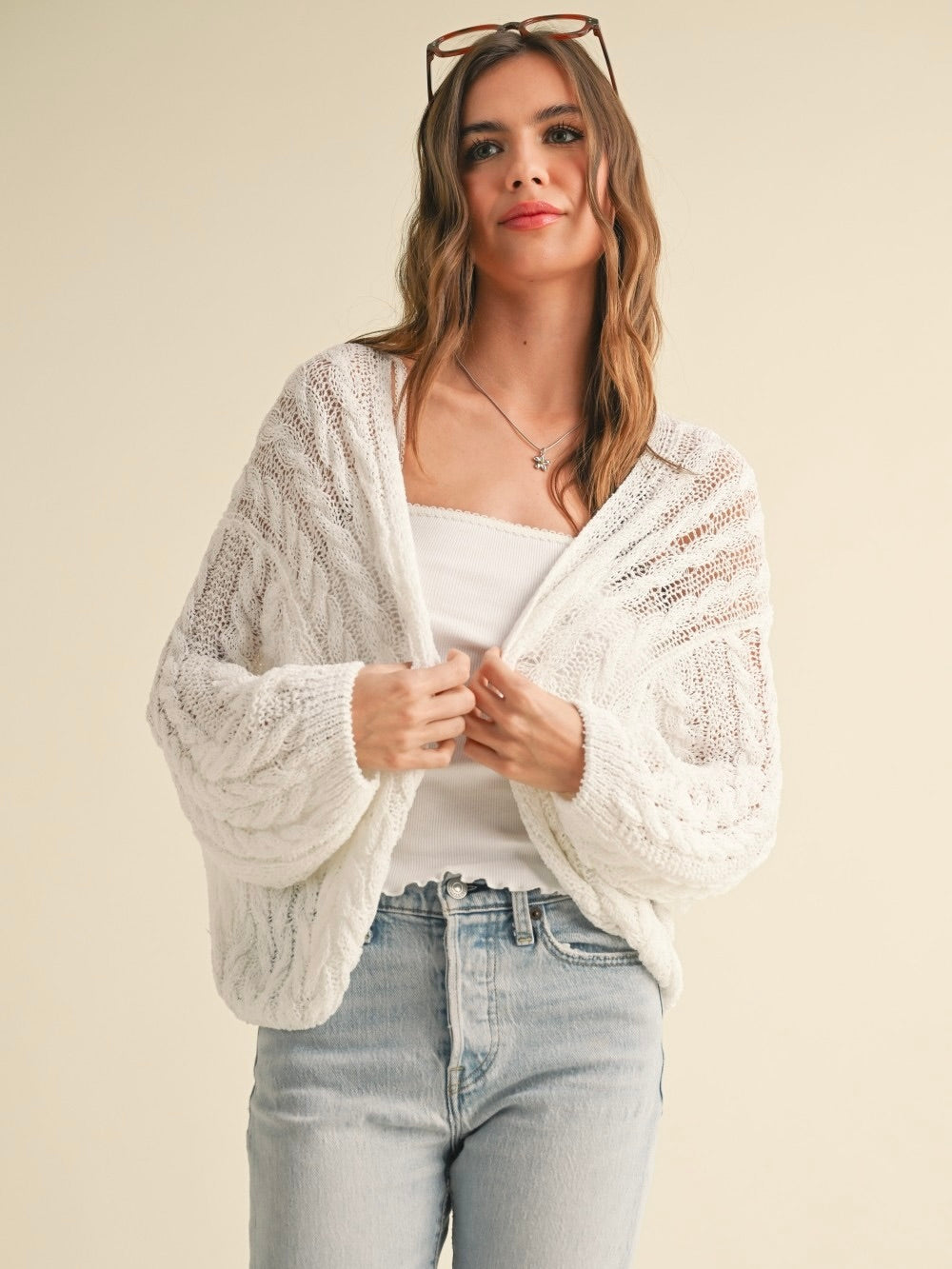 Lightweight Cable Knit Cardi