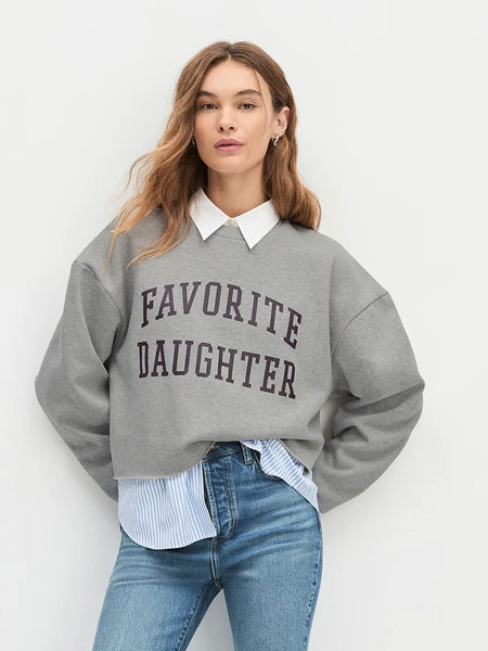 {Favorite Daughter} Cropped Collegiate Sweatshirt