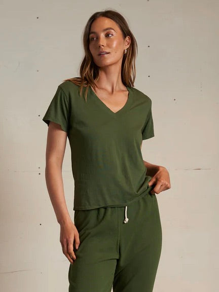 {perfectwhitetee} Hendrix Cotton Short Sleeve Boxy V-Neck Tee