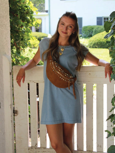 Z Supply Tate Jersey Denim Mini Dress