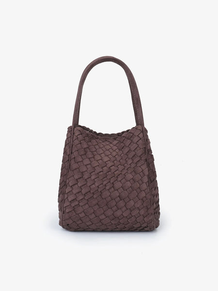 Hollace Mini Woven Suede Tote