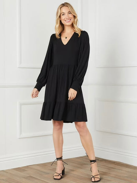 {Karen Kane} Long Sleeve Tiered Dress