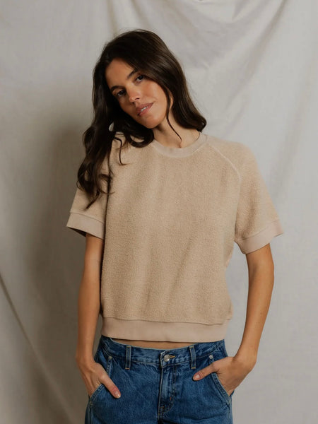 {perfectwhitetee} Kennedy Core Fleece Short Sleeve Top