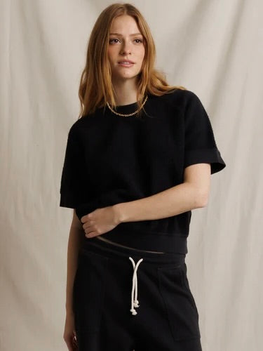 perfectwhitetee Kennedy Core Fleece Short Sleeve Top