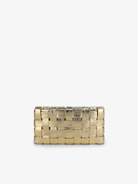 Lindy Woven Clutch Metallic
