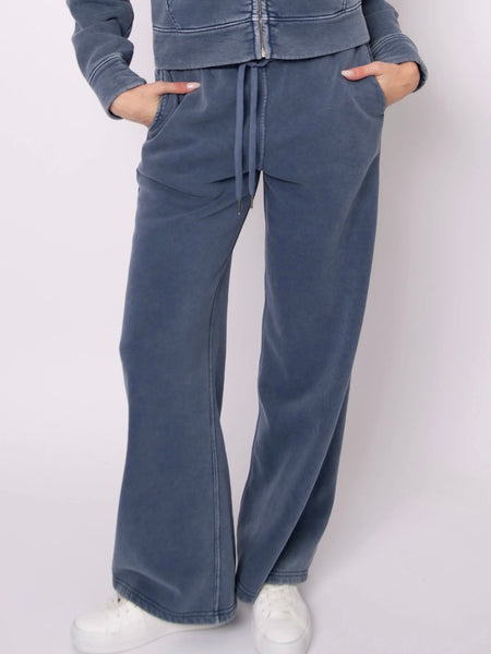 Franie Mineral Wash Fleece Wide Leg Pant