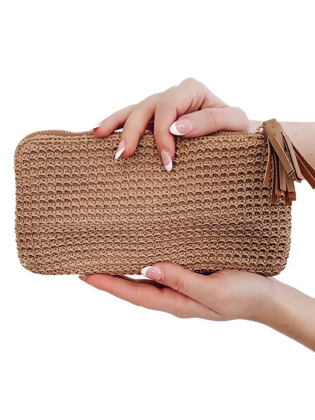 Rome Raffia Clutch