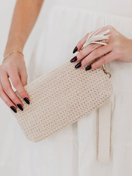 Rome Raffia Clutch