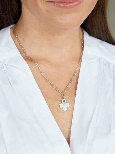 Susan Shaw Cross Paperclip Necklace