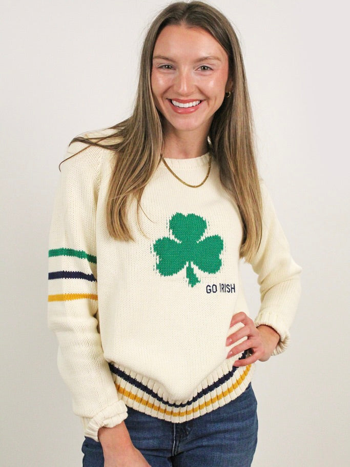 Go Irish Shamrock Stripe Sweater