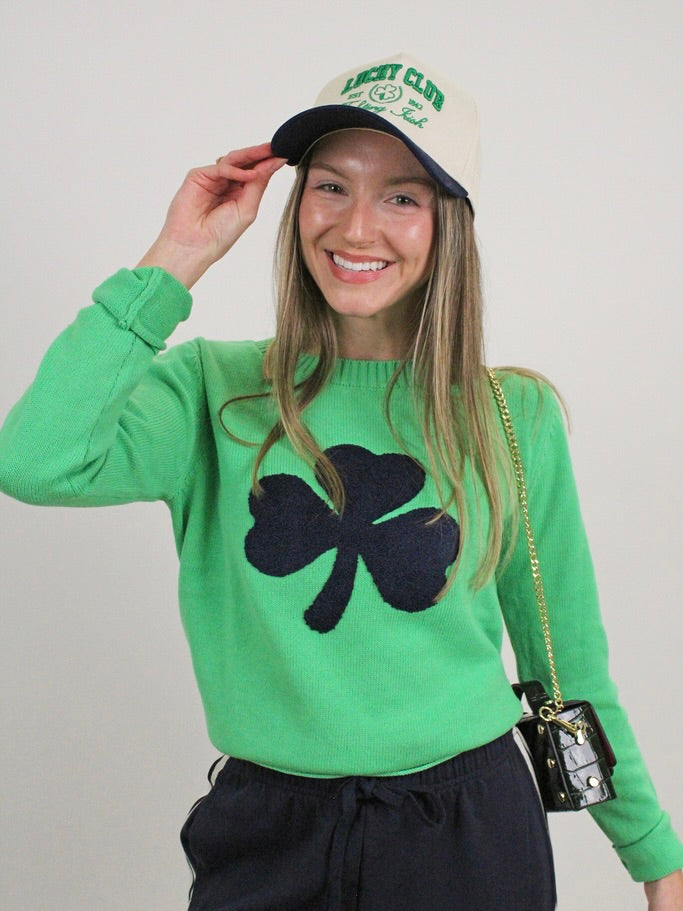 Chenille Shamrock Crewneck Sweater