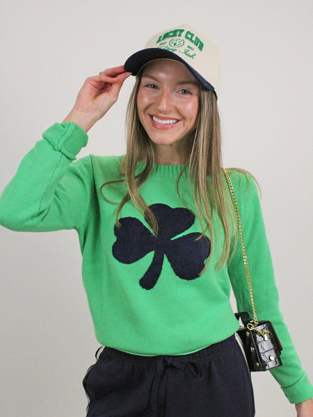 Chenille Shamrock Crewneck Sweater
