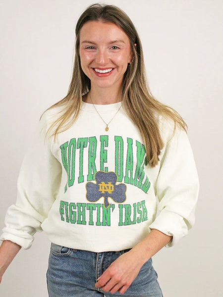 Custom Notre Dame Fightin' Irish Vintage Reverse Terry Slub Crewneck