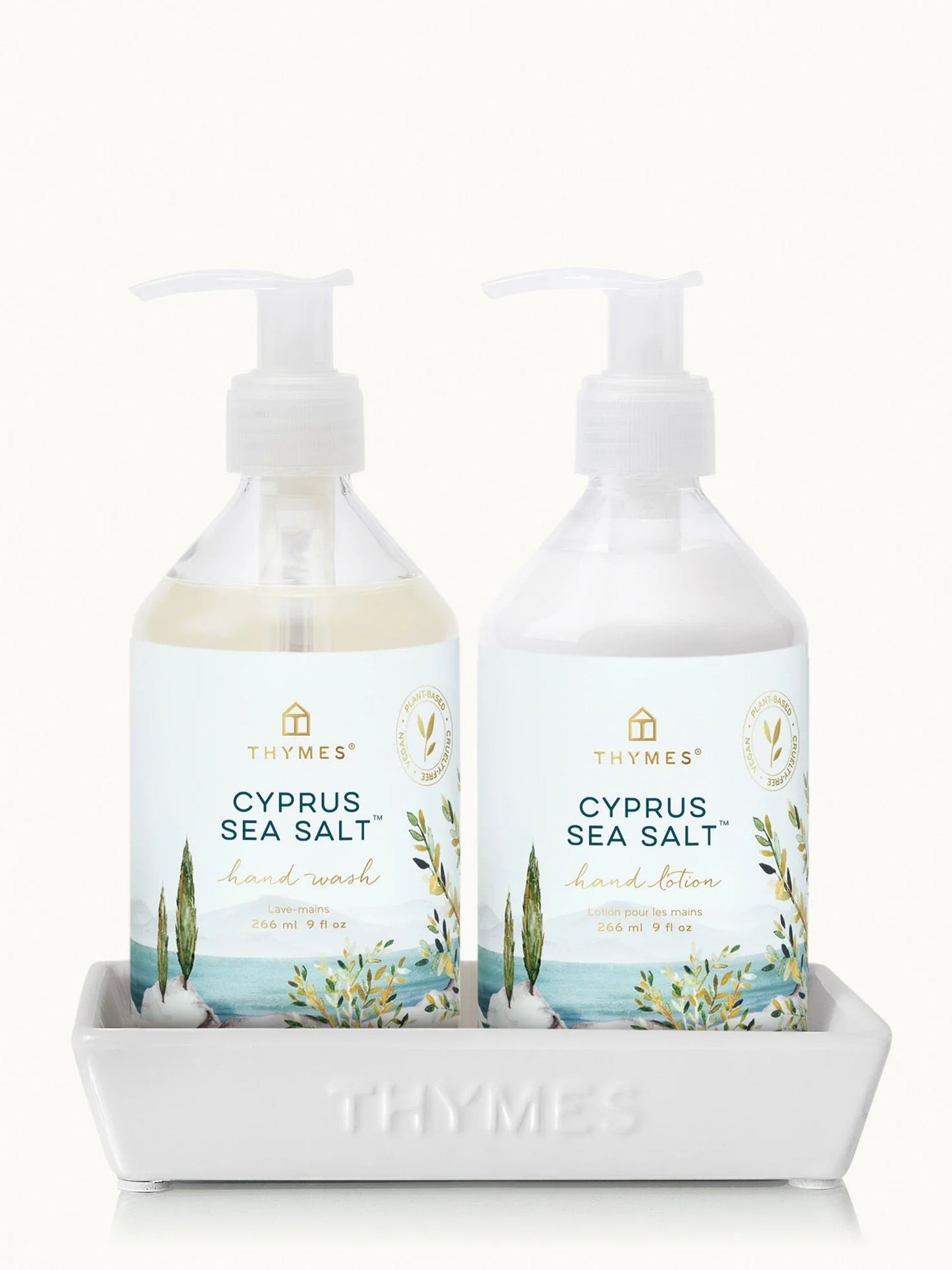 Thymes Hand Wash and Lotion Set on Tray