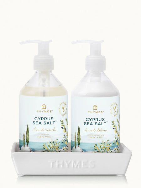 Thymes Hand Wash and Lotion Set on Tray