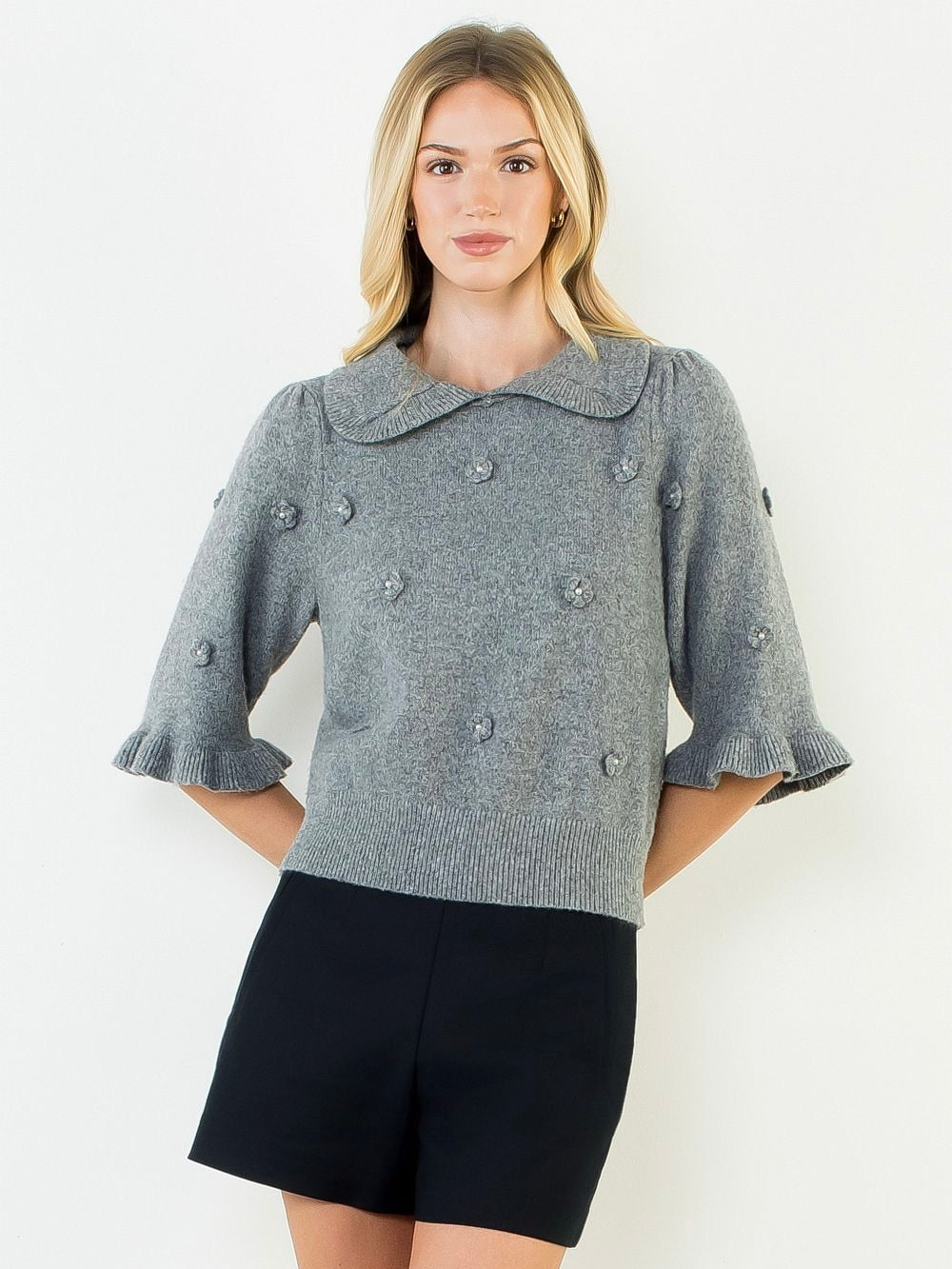 Floral Embroidered Sweater