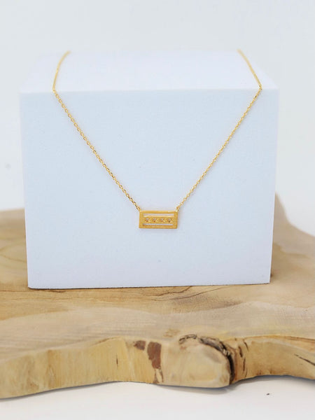 Chicago Flag Necklace - Gold