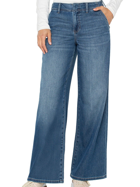 Liverpool : Weekender Relaxed Loose Pant with Slant Pockets