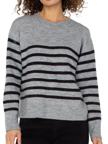 {Liverpool} Long Sleeve Crew Neck Dropped Shoulder Sweater