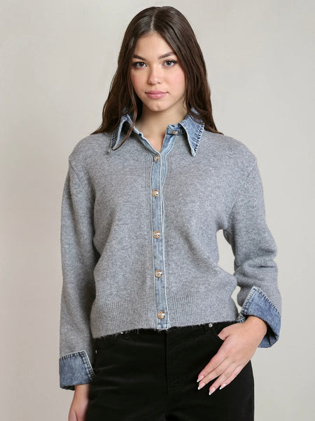 Avery Denim Trim Sweater