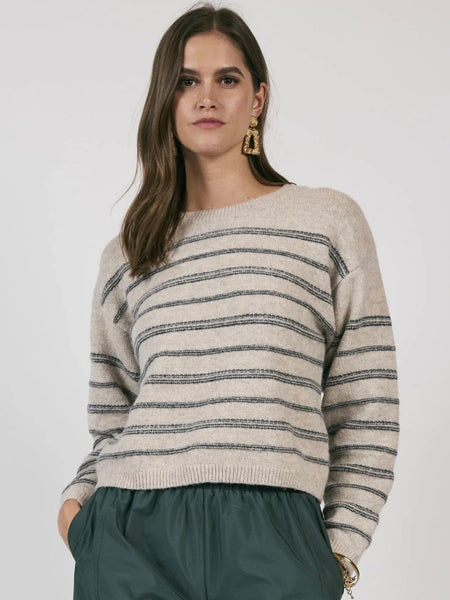 Open Windows Striped Pullover Sweater