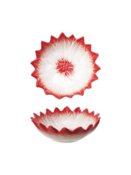 Hand Painted Poinsettia Bowl