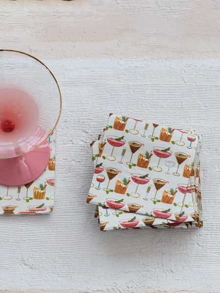 4" Square Holiday Cocktail Napkins