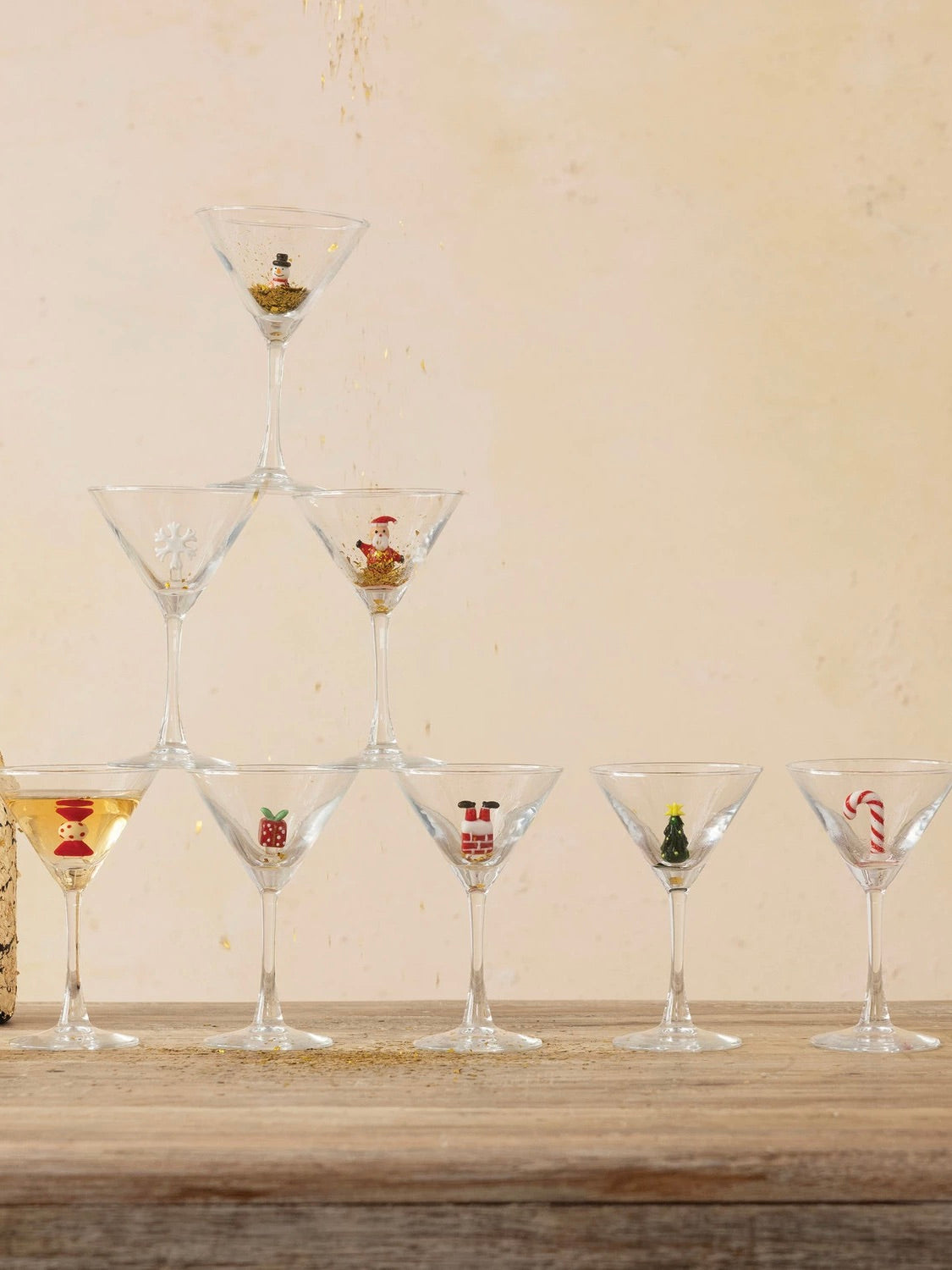 Holiday Figurine Martini Glass