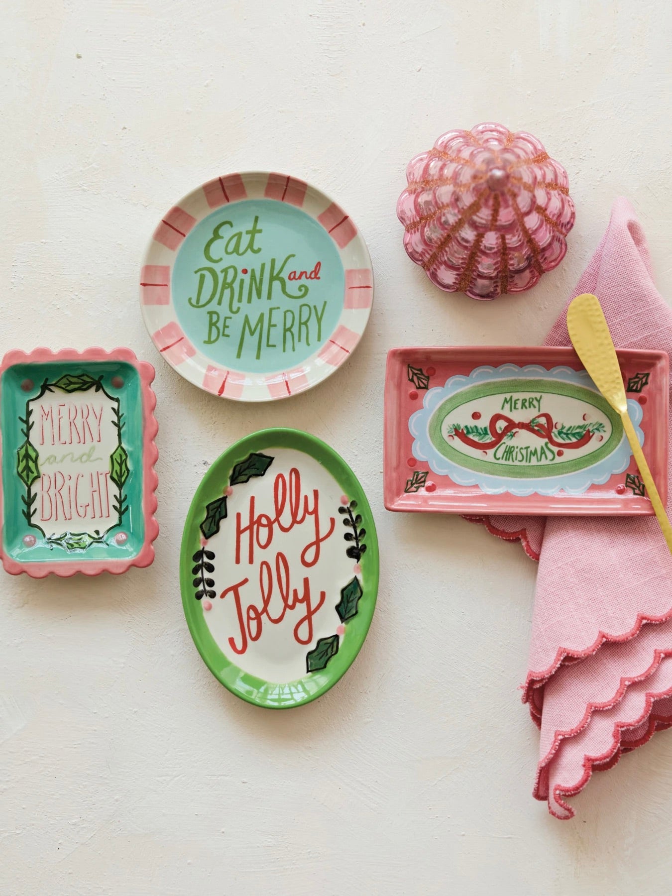 Holiday Saying Stoneware Dish