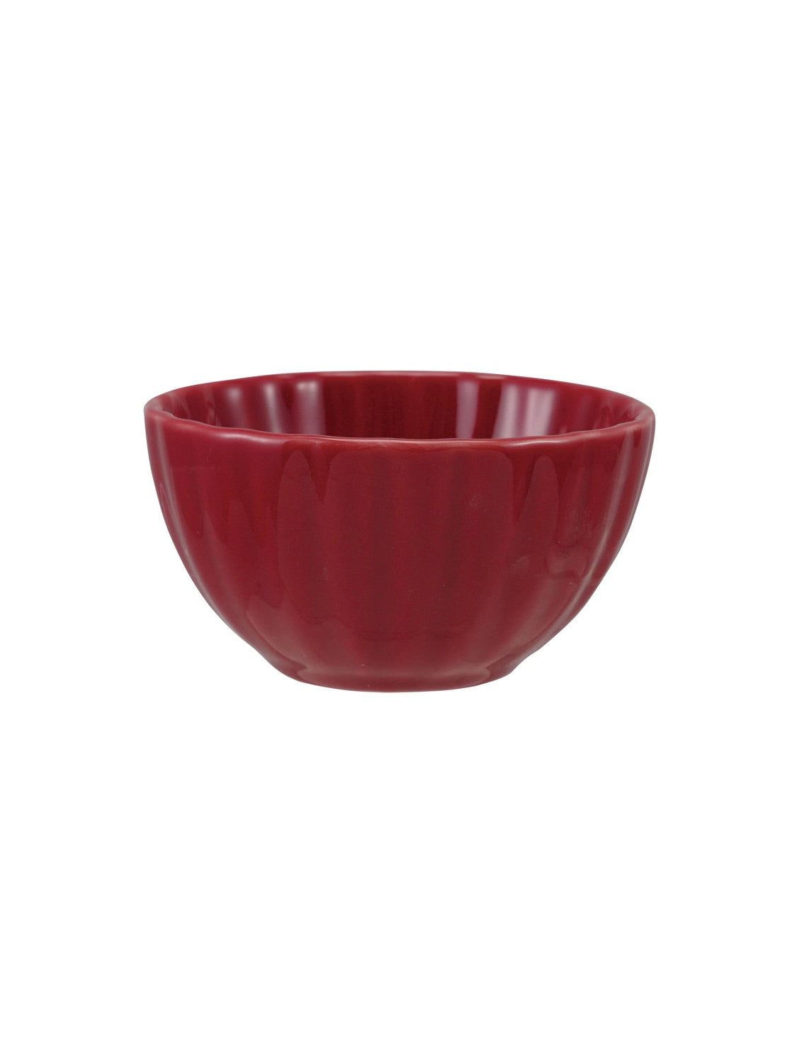 Stoneware Red Ribbed Bowl