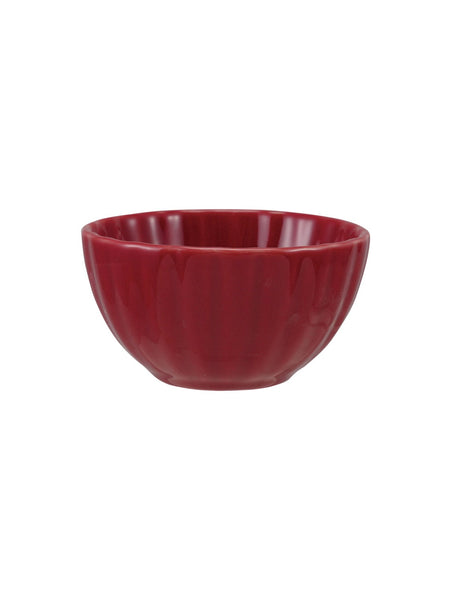 Stoneware Red Ribbed Bowl