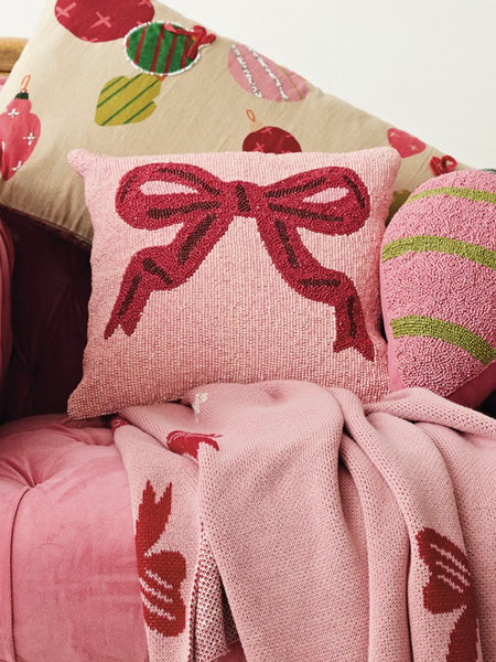 Glass Beaded Bow Pillow