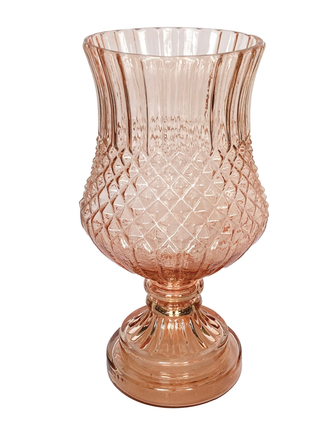 Embossed Glass Footed Vase