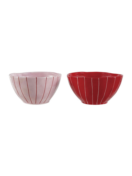 Hand Painted Stripe Stoneware Bowls