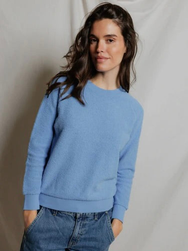 perfectwhitetee Ziggy Inside Out Fleece Long Sleeve Shrunken Crewneck Sweatshirt
