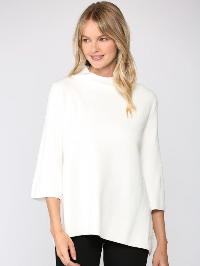 Wonderland Mock Neck Sweater - White