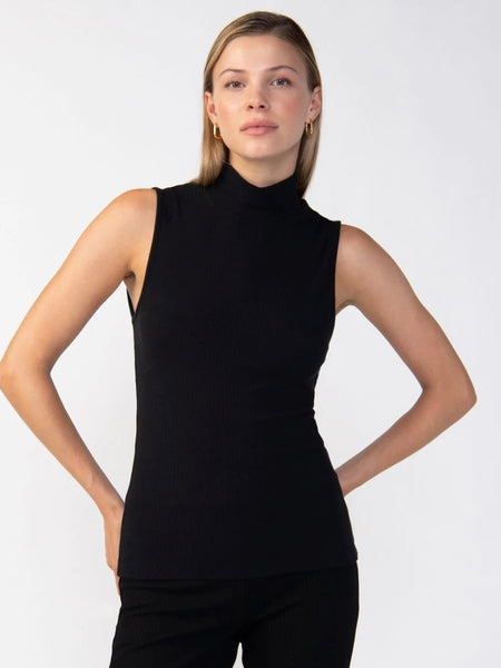 Essential Sleeveless Mock Neck Top