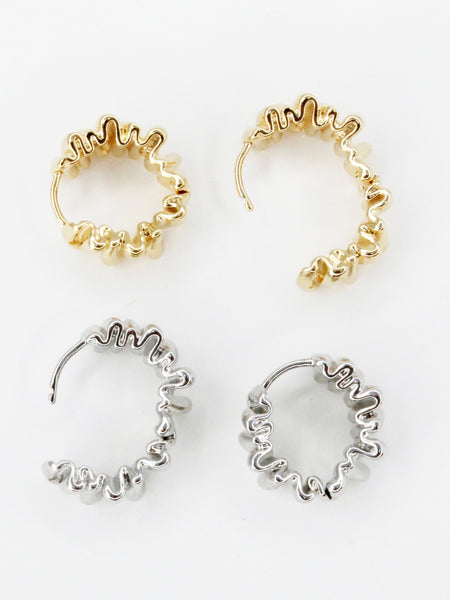 Ruffle Hoop Earrings