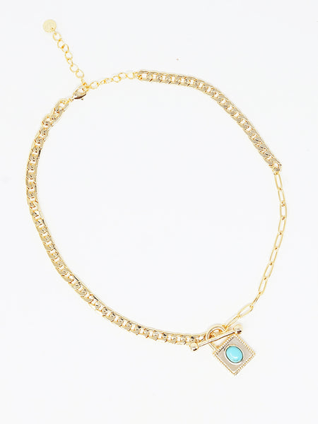 Square Turquoise Necklace