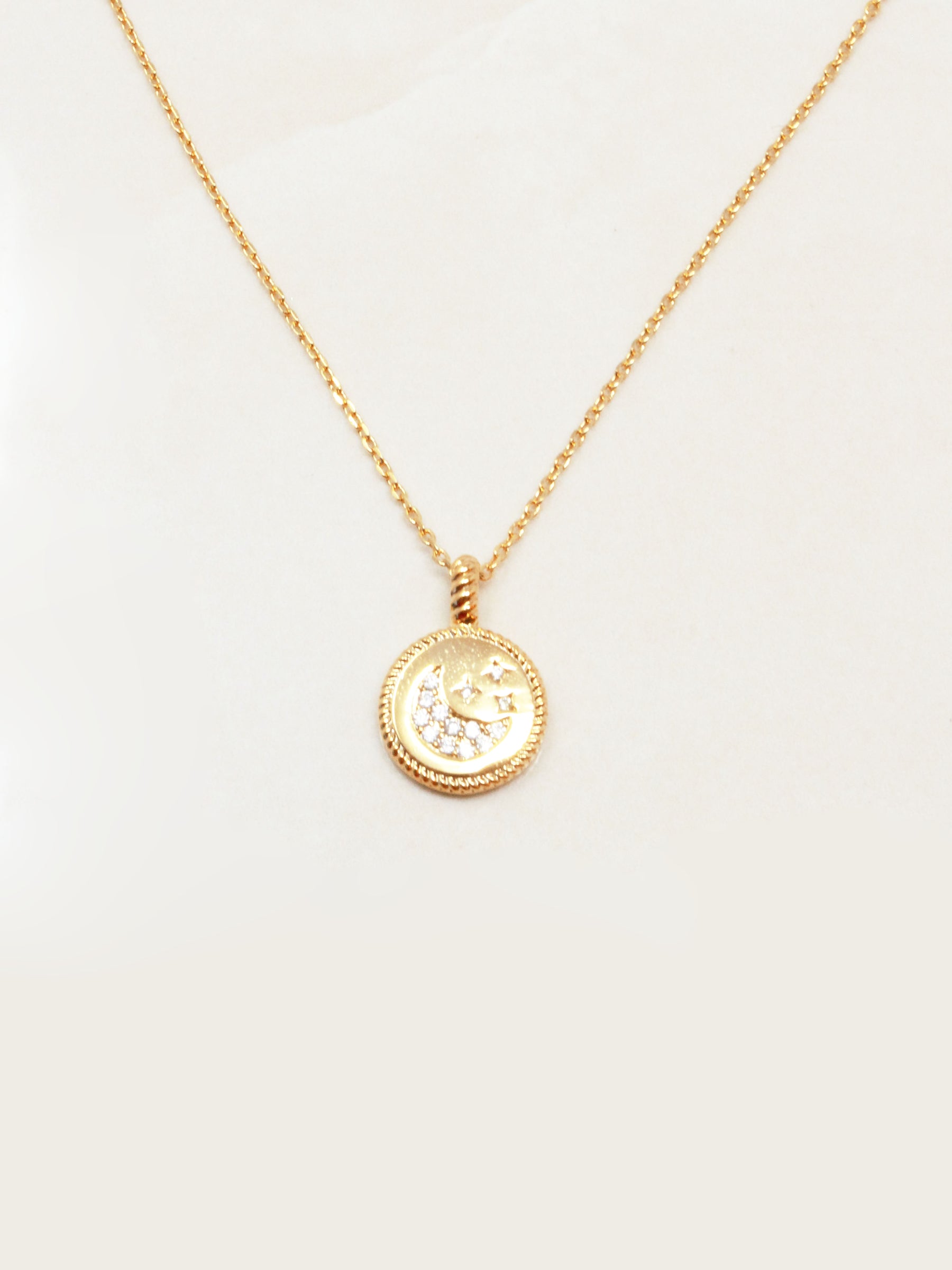 Moon & Star Medallion Necklace