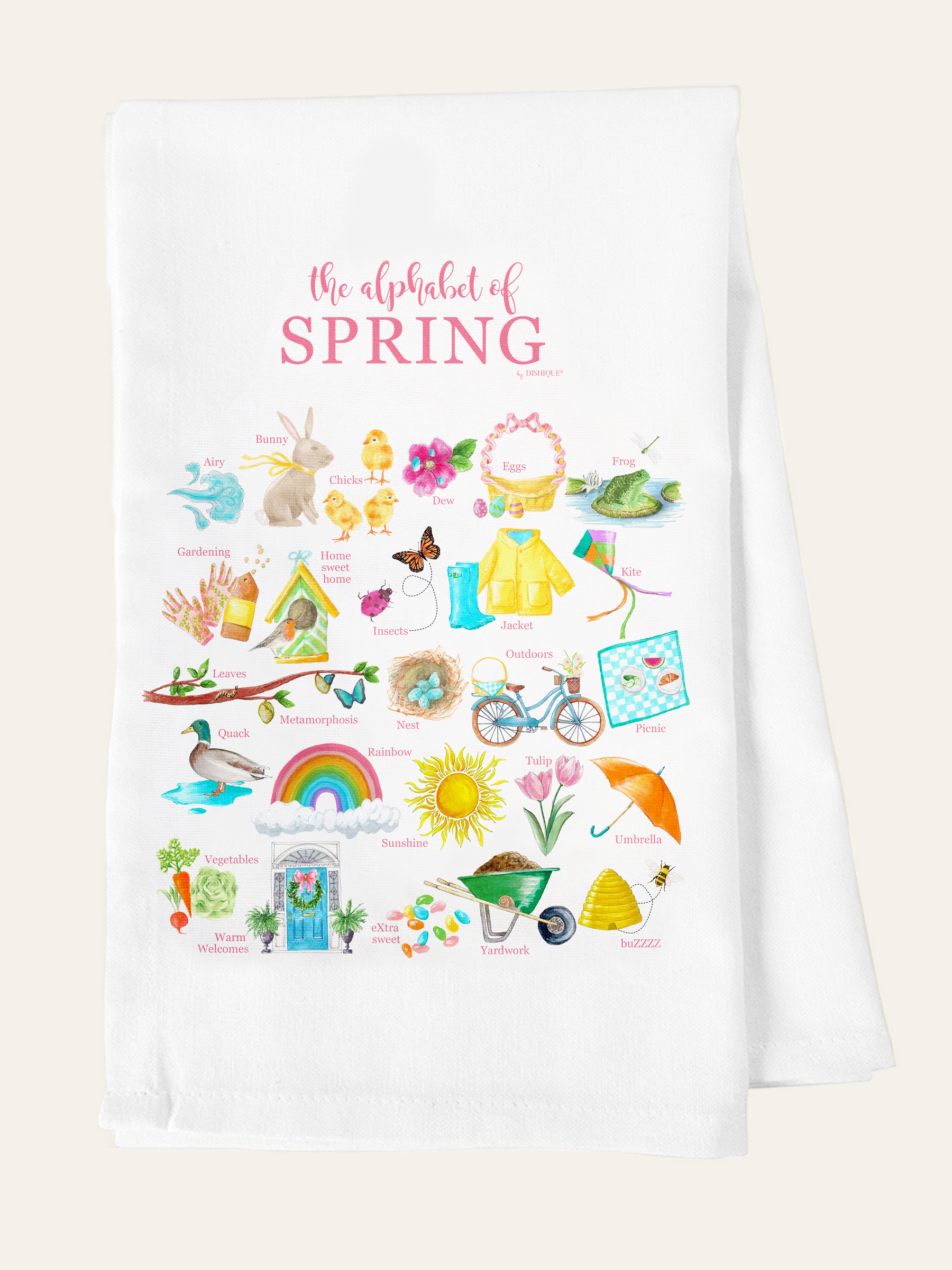 Spring Alphabet Tea Towel